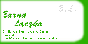 barna laczko business card